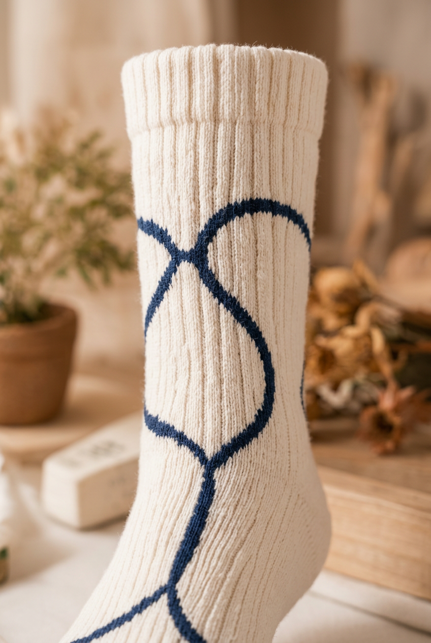Ivory ribbed cuff detail