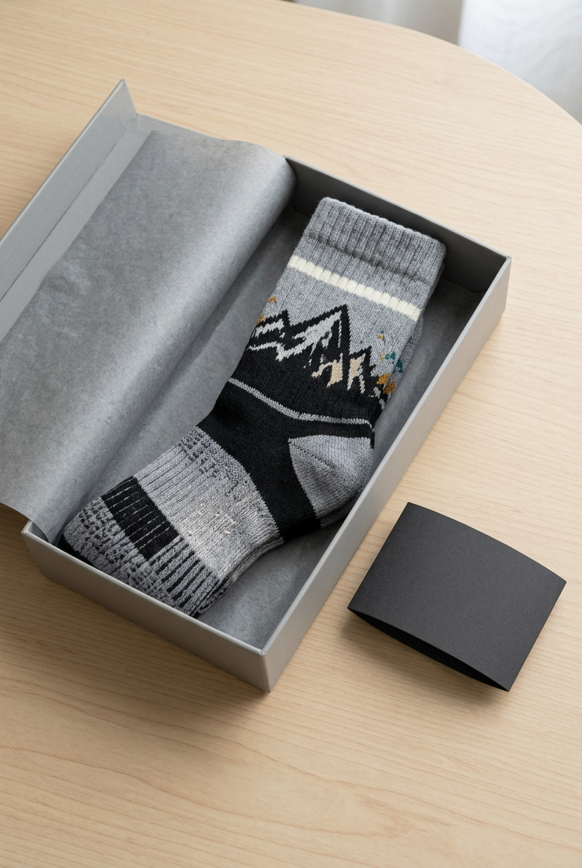 Unbranded light gray box with charcoal band