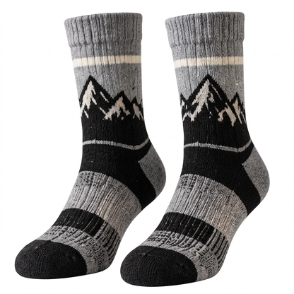 Gray mountain crew socks on pure white background