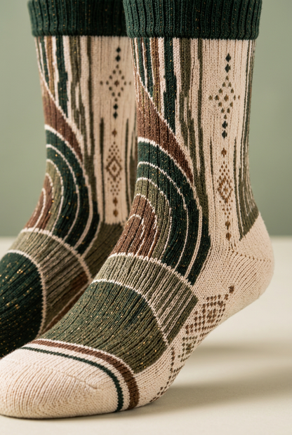 Curved stripe knitted ankle detail
